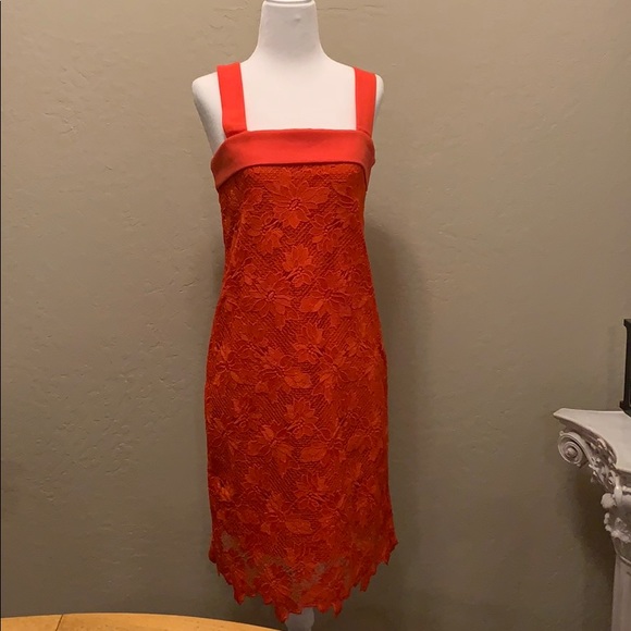 Banana Republic Red Lace Dress BOW 🎁 Holiday - Picture 4 of 8